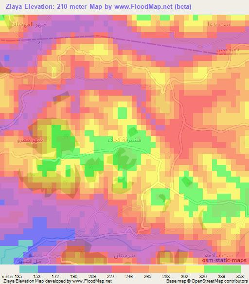 Zlaya,Syria Elevation Map