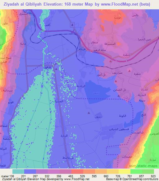 Ziyadah al Qibliyah,Syria Elevation Map