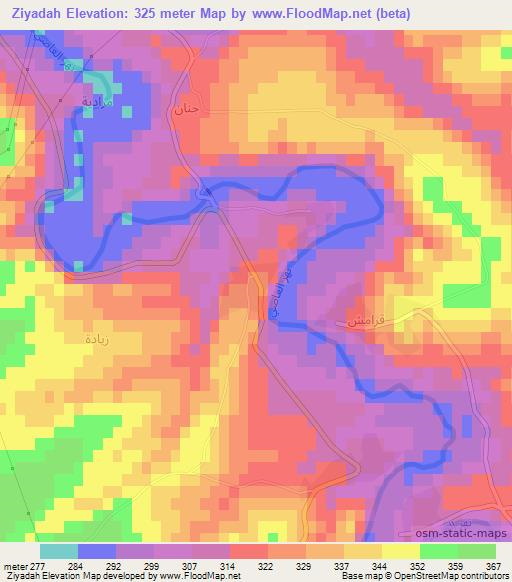 Ziyadah,Syria Elevation Map