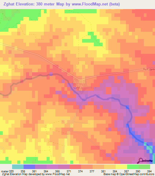 Zghat,Syria Elevation Map