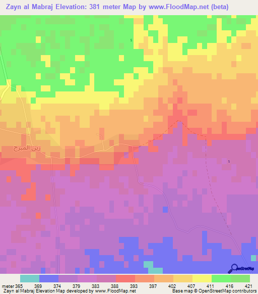 Zayn al Mabraj,Syria Elevation Map