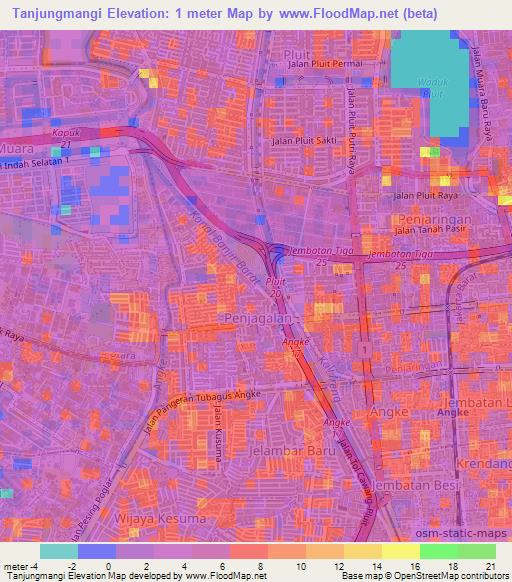 Tanjungmangi,Indonesia Elevation Map