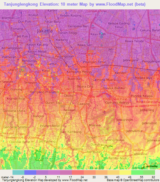 Tanjunglengkong,Indonesia Elevation Map