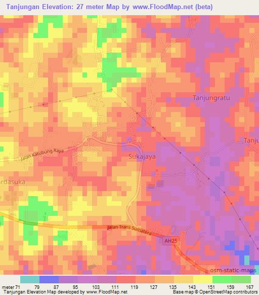 Tanjungan,Indonesia Elevation Map
