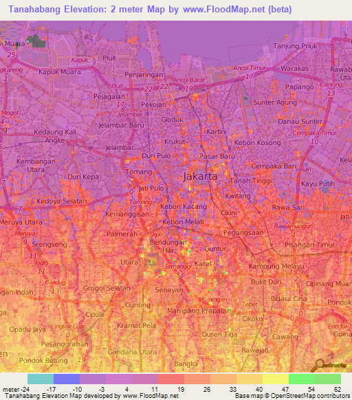 Tanahabang,Indonesia Elevation Map
