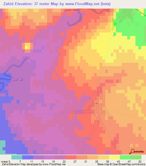 Zahid,Syria Elevation Map