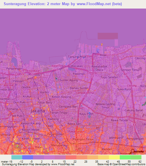 Sunteragung,Indonesia Elevation Map