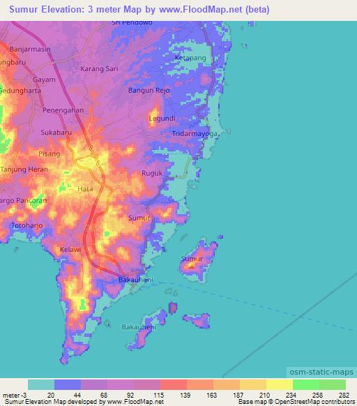 Sumur,Indonesia Elevation Map