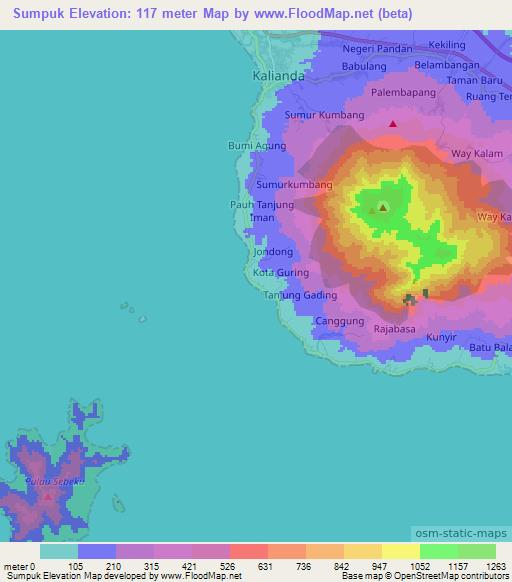 Sumpuk,Indonesia Elevation Map