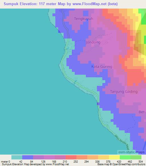 Sumpuk,Indonesia Elevation Map
