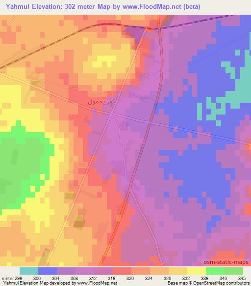 Yahmul,Syria Elevation Map