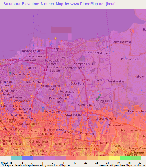 Sukapura,Indonesia Elevation Map