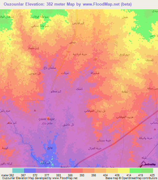 Ouzounlar,Syria Elevation Map