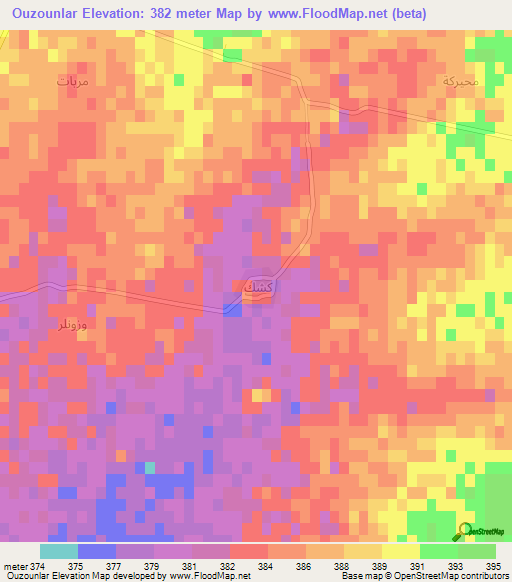 Ouzounlar,Syria Elevation Map