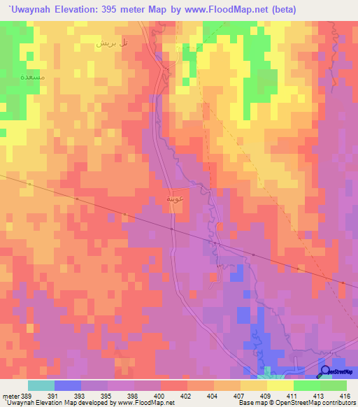 `Uwaynah,Syria Elevation Map