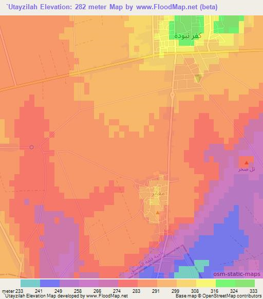 `Utayzilah,Syria Elevation Map