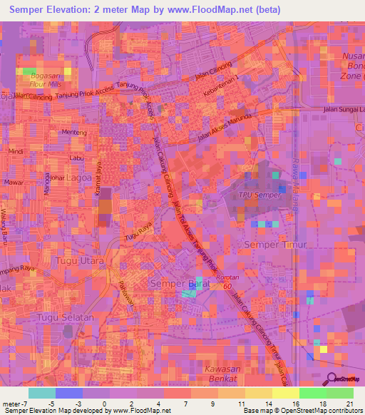 Semper,Indonesia Elevation Map