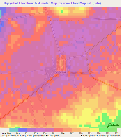 `Uqayribat,Syria Elevation Map