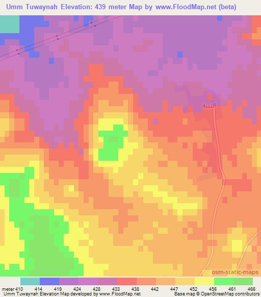 Umm Tuwaynah,Syria Elevation Map