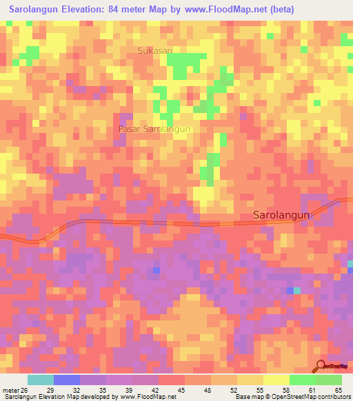 Sarolangun,Indonesia Elevation Map