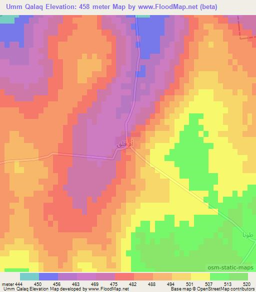 Umm Qalaq,Syria Elevation Map