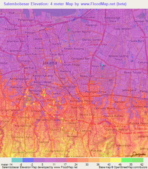 Salembobesar,Indonesia Elevation Map