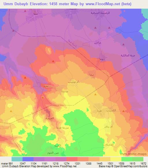 Umm Dubayb,Syria Elevation Map
