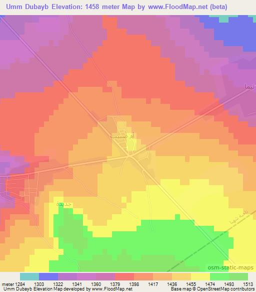 Umm Dubayb,Syria Elevation Map