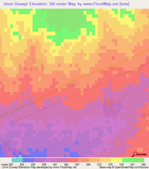 Umm Duwayl,Syria Elevation Map