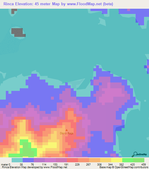 Rinca,Indonesia Elevation Map