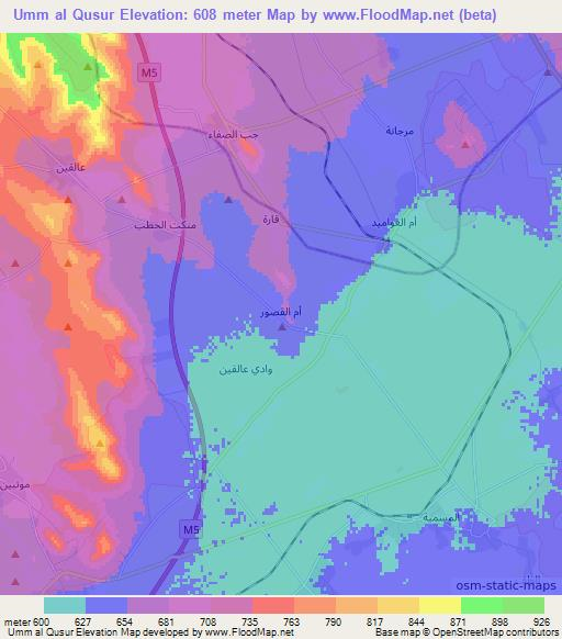 Umm al Qusur,Syria Elevation Map