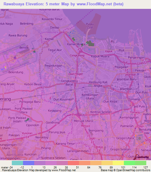 Rawabuaya,Indonesia Elevation Map