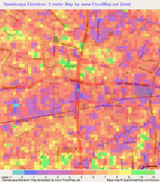 Rawabuaya,Indonesia Elevation Map