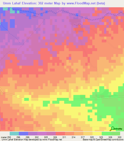 Umm Lahaf,Syria Elevation Map