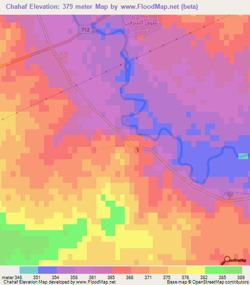 Chahaf,Syria Elevation Map