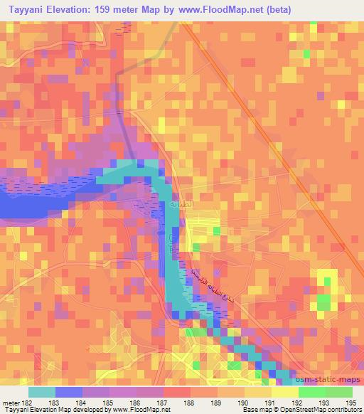 Tayyani,Syria Elevation Map