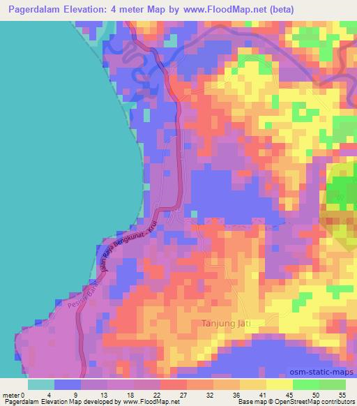Pagerdalam,Indonesia Elevation Map