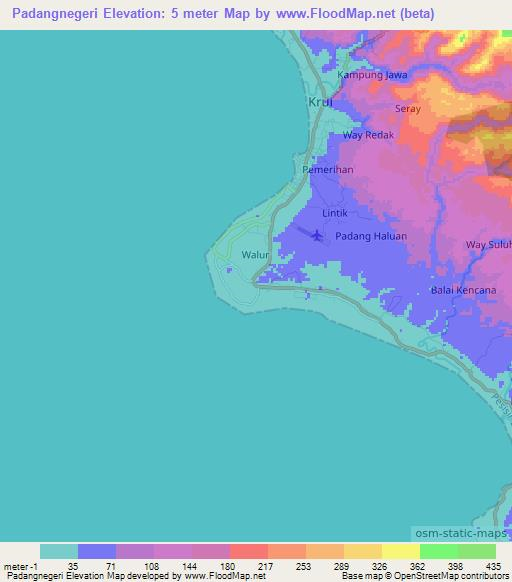 Padangnegeri,Indonesia Elevation Map