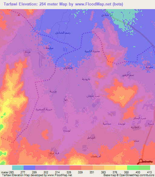 Tarfawi,Syria Elevation Map