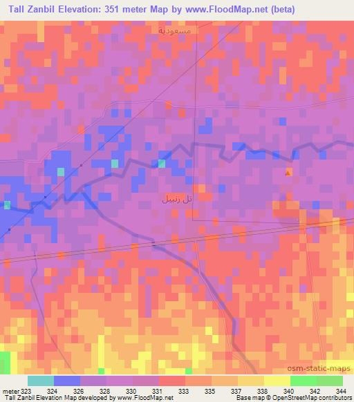 Tall Zanbil,Syria Elevation Map