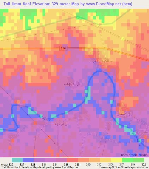Tall Umm Kahf,Syria Elevation Map