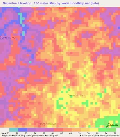 Negeritua,Indonesia Elevation Map