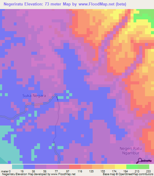 Negeriratu,Indonesia Elevation Map