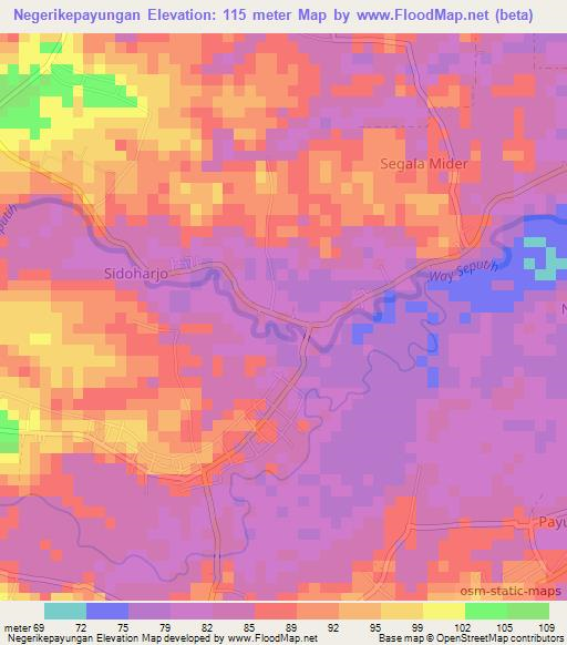Negerikepayungan,Indonesia Elevation Map