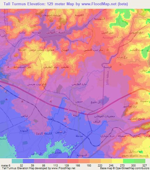 Tall Turmus,Syria Elevation Map
