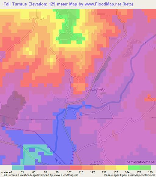 Tall Turmus,Syria Elevation Map