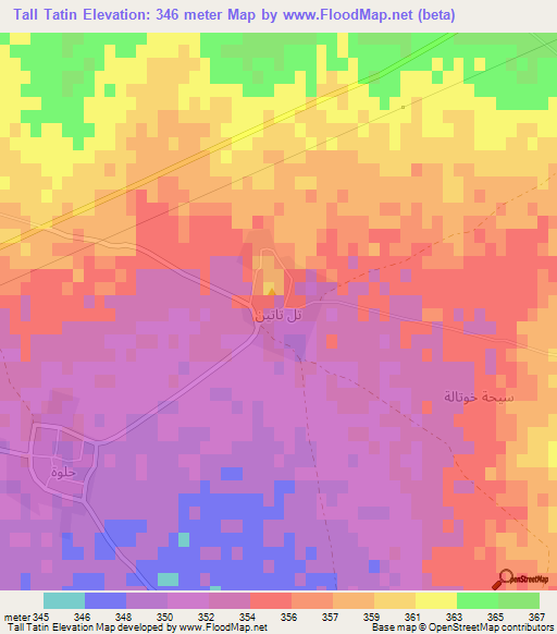 Tall Tatin,Syria Elevation Map