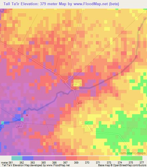 Tall Ta'ir,Syria Elevation Map
