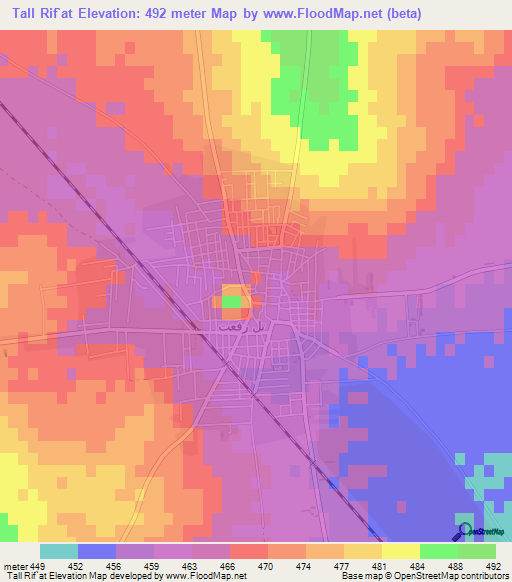 Tall Rif`at,Syria Elevation Map