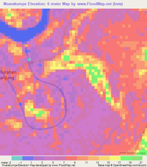 Muarakumpe,Indonesia Elevation Map